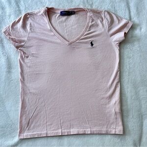 Polo Ralph Lauren Vneck Tee - Medium/ Pink
